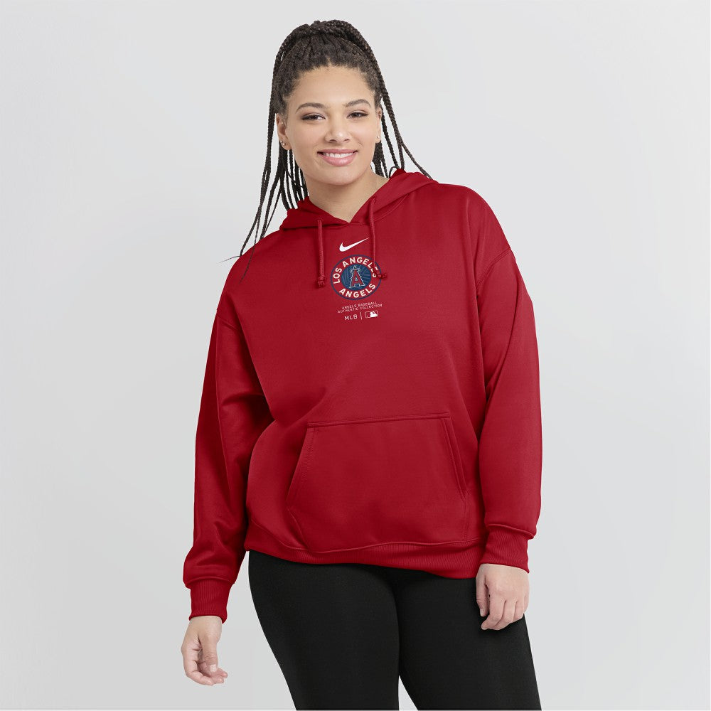 Los Angeles Angels Women's City Connect Practice Performance Pullover Hoodie - Red | Nike