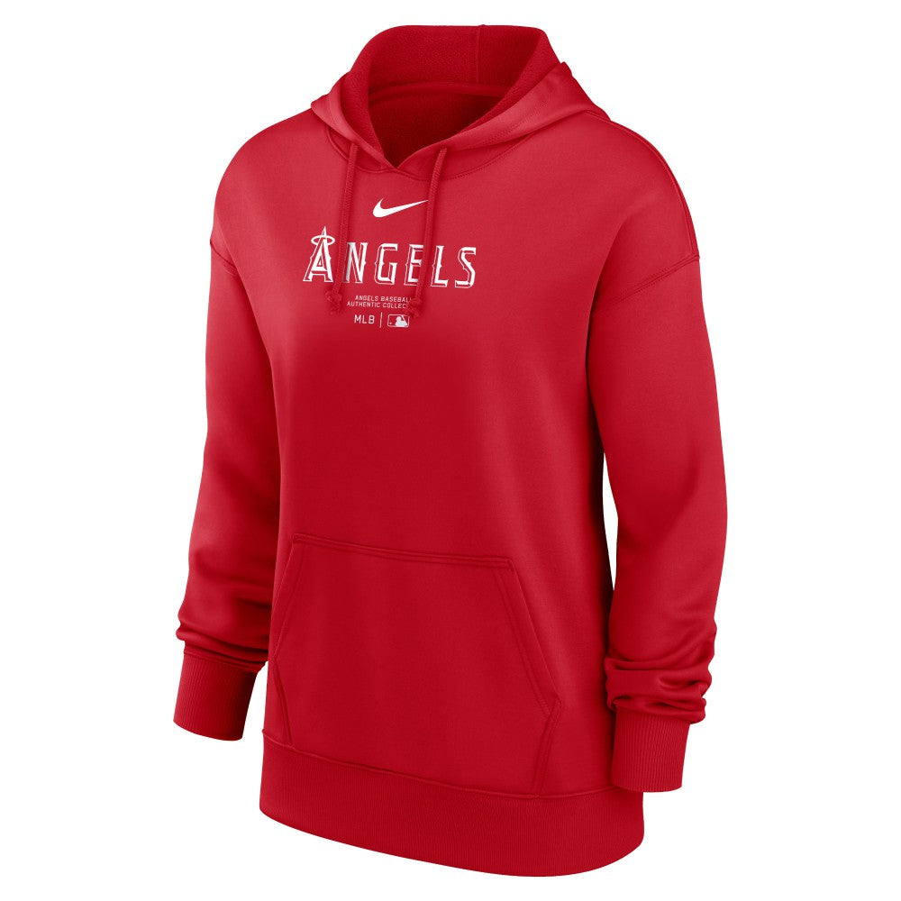 Los Angeles Angels Women's Authentic Collection Performance Pullover Hoodie - Red | Nike
