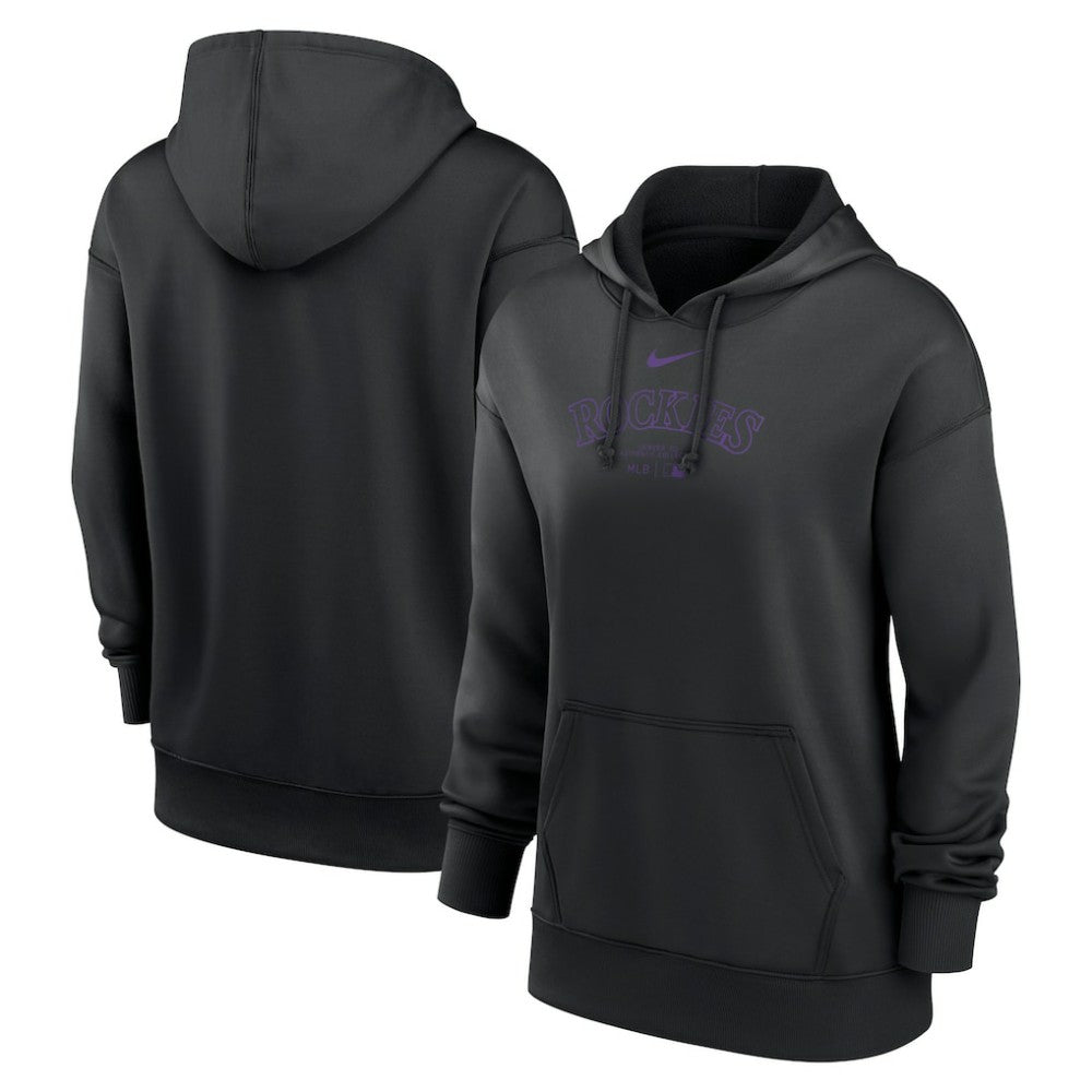 Colorado Rockies Women's Authentic Collection Performance Pullover Hoodie - Black | Nike