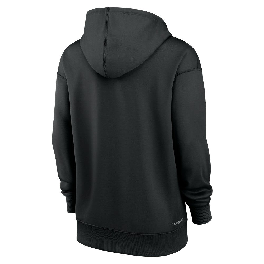 Miami Marlins Women's Authentic Collection Performance Pullover Hoodie - Black | Nike