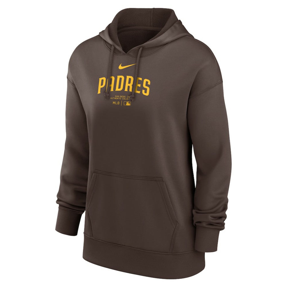 San Diego Padres Women's Authentic Collection Performance Pullover Hoodie - Brown | Nike