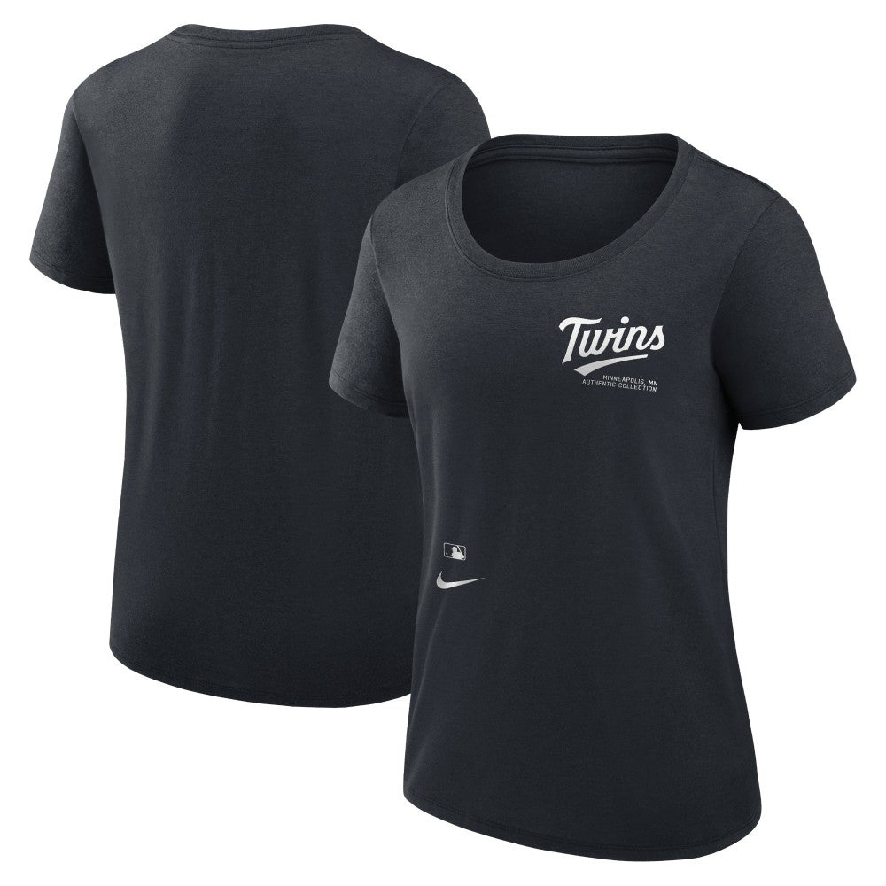Minnesota Twins Women's Authentic Collection Performance Scoop Neck T-Shirt - Navy | Nike