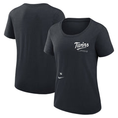Minnesota Twins Women's Authentic Collection Performance Scoop Neck T-Shirt - Navy | Nike