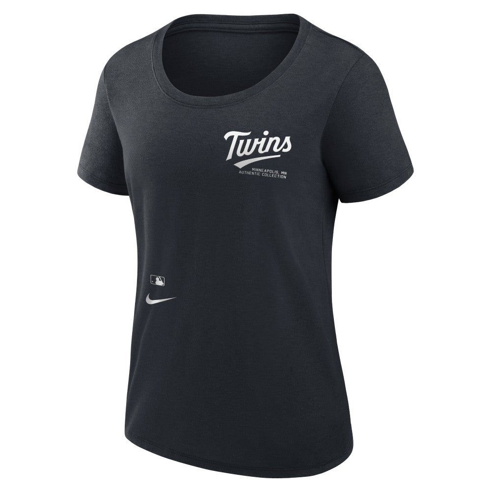 Minnesota Twins Women's Authentic Collection Performance Scoop Neck T-Shirt - Navy | Nike