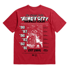 Chicago Bulls Bleacher Report x  Unisex World Tour T-Shirt sale - Red | Mitchell & Ness for sale