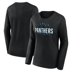 NFL Carolina Panthers Women's Plus Size Foiled Play Long Sleeve T-Shirt