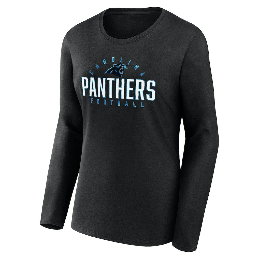 NFL Carolina Panthers Women's Plus Size Foiled Play Long Sleeve T-Shirt
