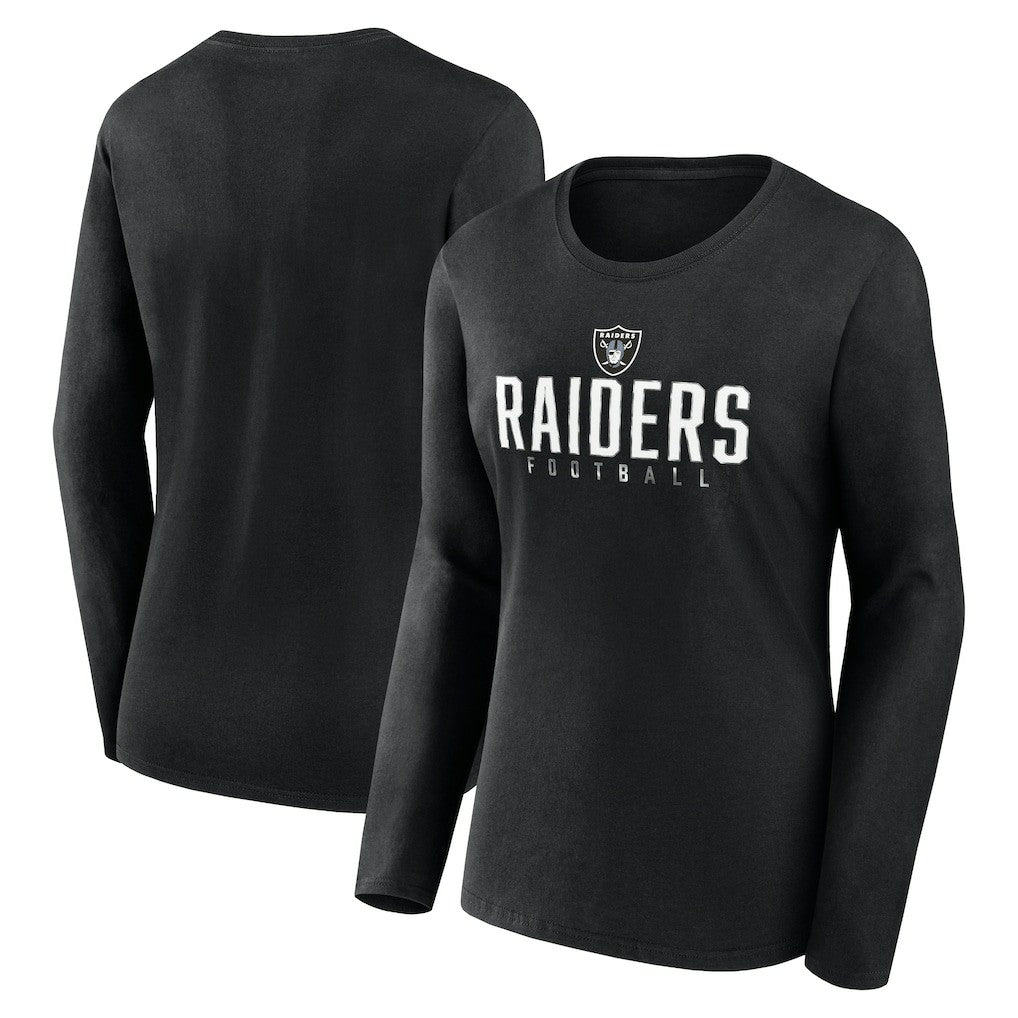 NFL Las Vegas Raiders Women's Plus Size Foiled Play Long Sleeve T-Shirt