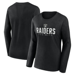 NFL Las Vegas Raiders Women's Plus Size Foiled Play Long Sleeve T-Shirt