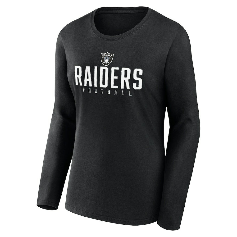 NFL Las Vegas Raiders Women's Plus Size Foiled Play Long Sleeve T-Shirt