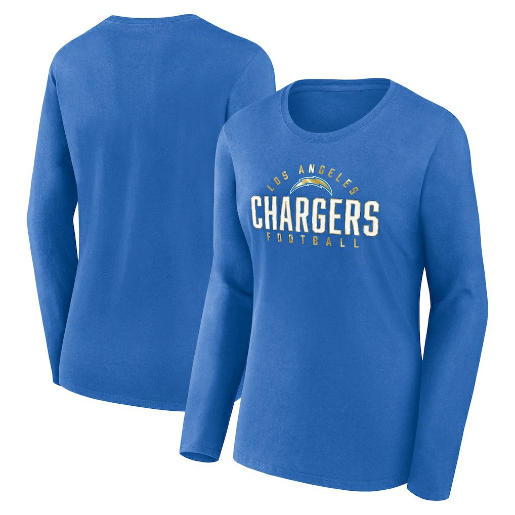 NFL Los Angeles Chargers Women's Plus Size Foiled Play Long Sleeve T-Shirt