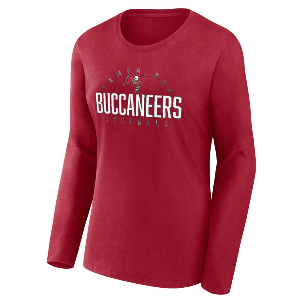 NFL Tampa Bay Buccaneers Women's Plus Size Foiled Play Long Sleeve T-Shirt