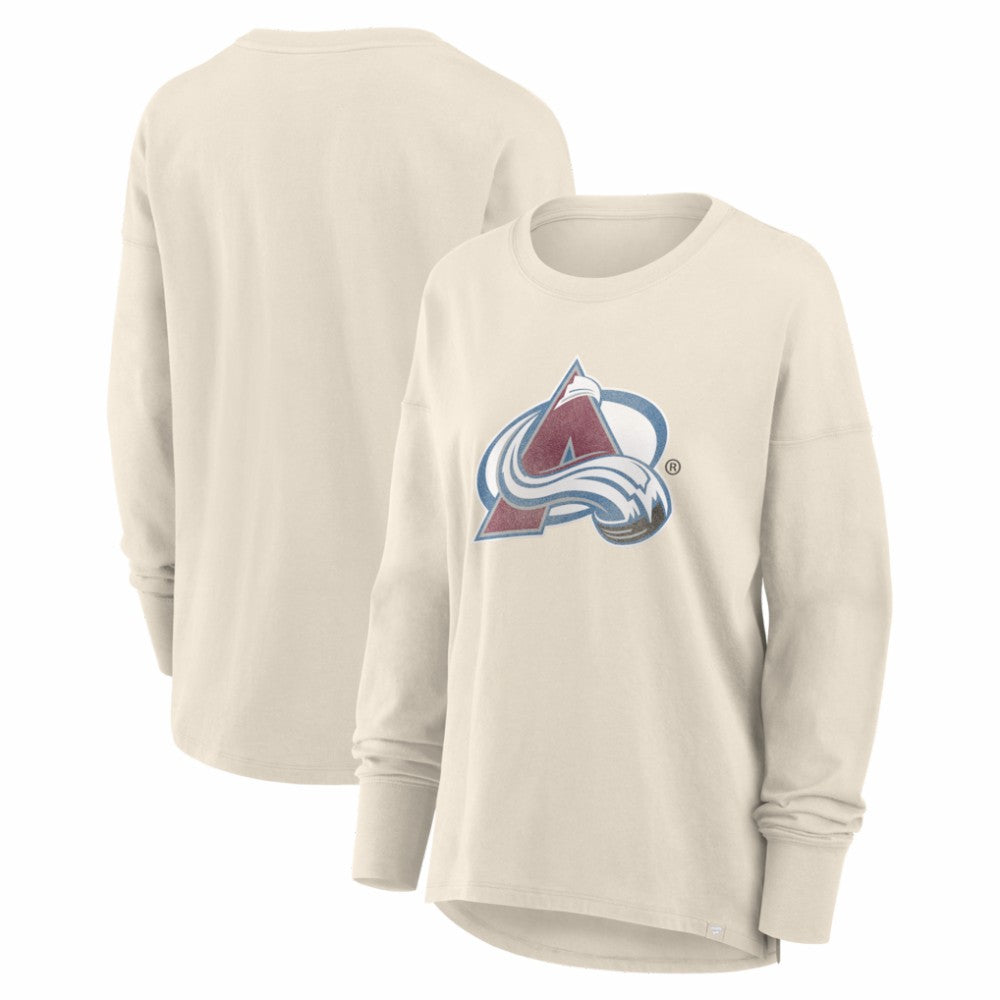 Colorado Avalanche Fanatics Women's Distressed Logo Long Sleeve T-Shirt