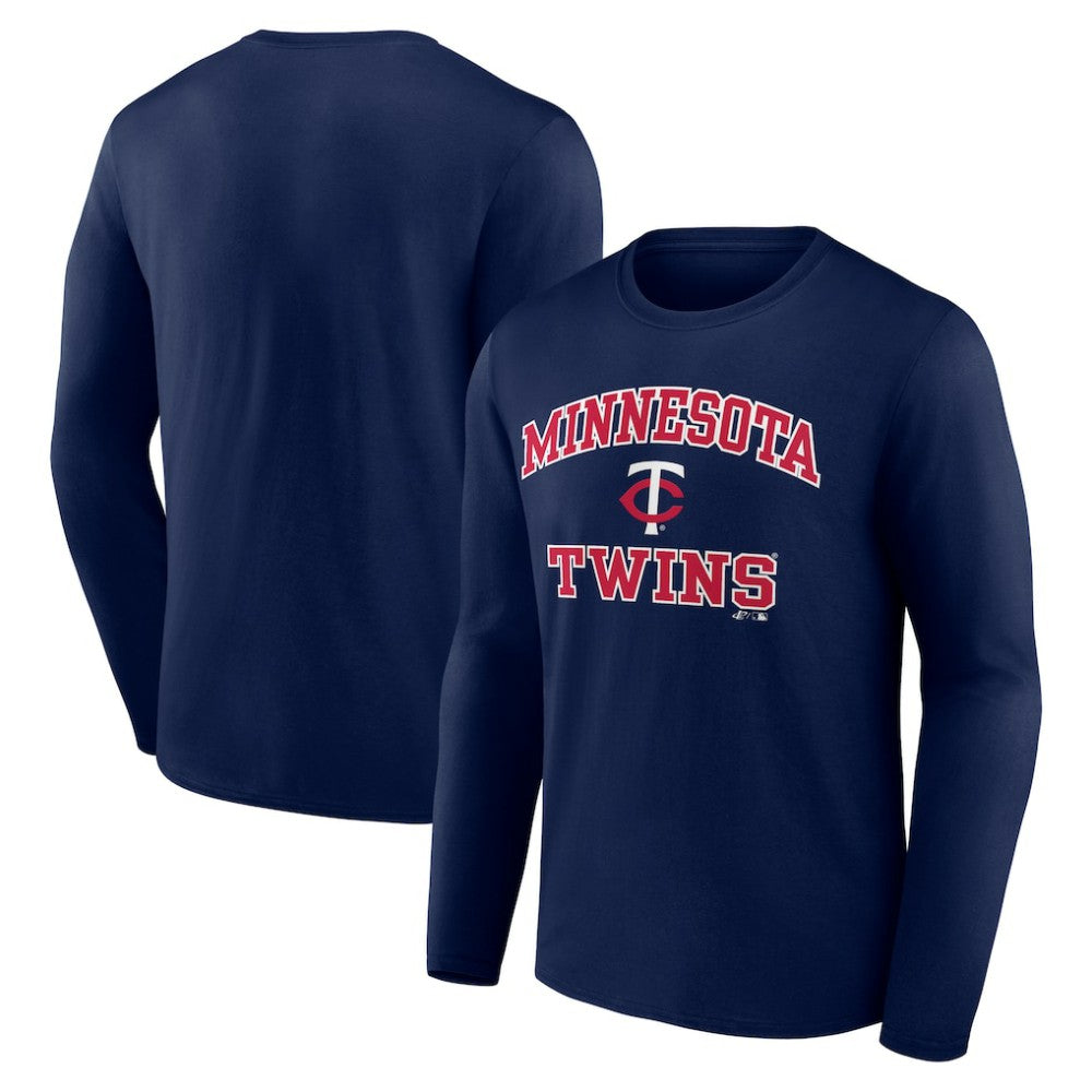 Minnesota Twins Logo Athletic Heart & Soul Long Sleeve T-Shirt - Navy