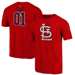 St. Louis Cardinals Greatest Dad Tri-Blend T-Shirt - Heather Red