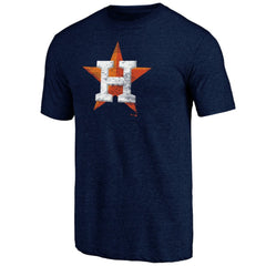 Houston Astros Official Logo Tri-Blend T-Shirt - Heather Navy