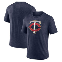 Minnesota Twins Official Logo Tri-Blend T-Shirt - Heather Navy
