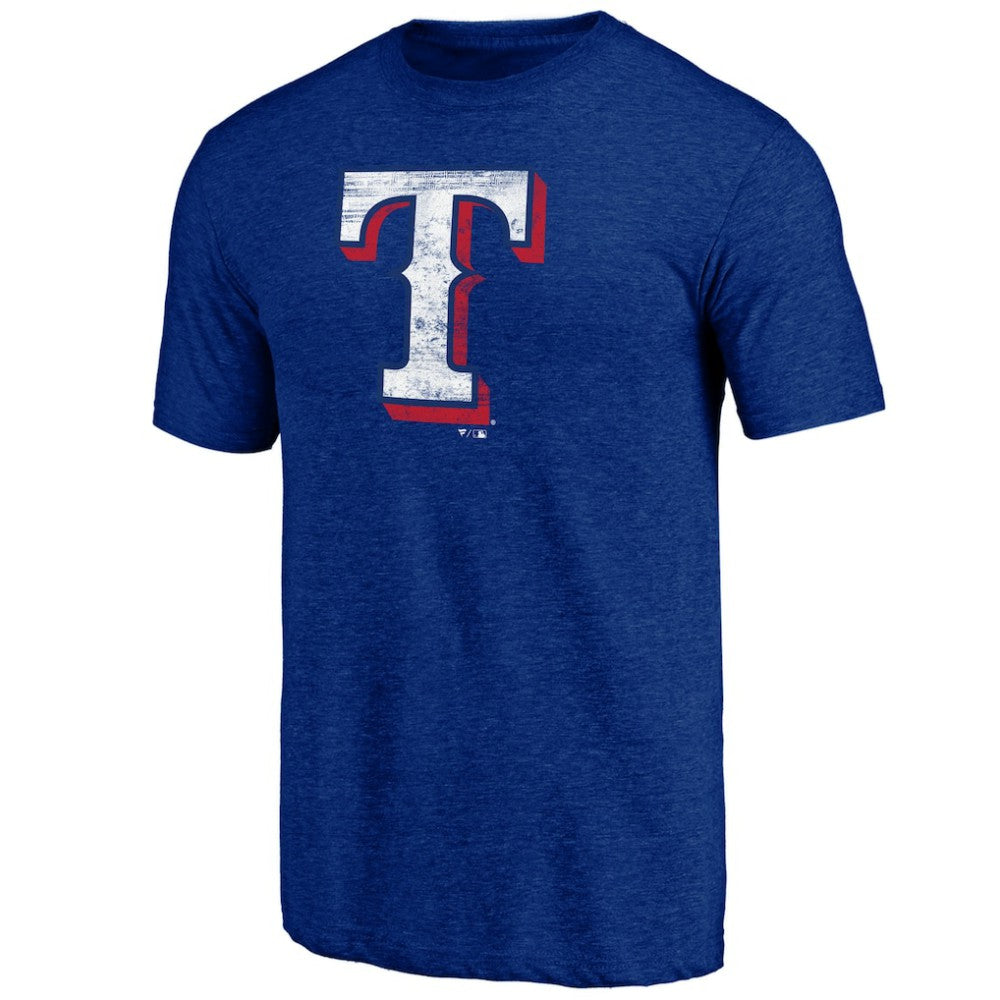 Texas Rangers Official Logo Tri-Blend T-Shirt - Heather Royal