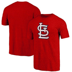 St. Louis Cardinals Official Logo Tri-Blend T-Shirt - Heather Red