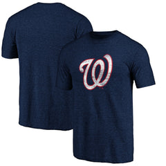 Washington Nationals Official Logo Tri-Blend T-Shirt - Heather Navy
