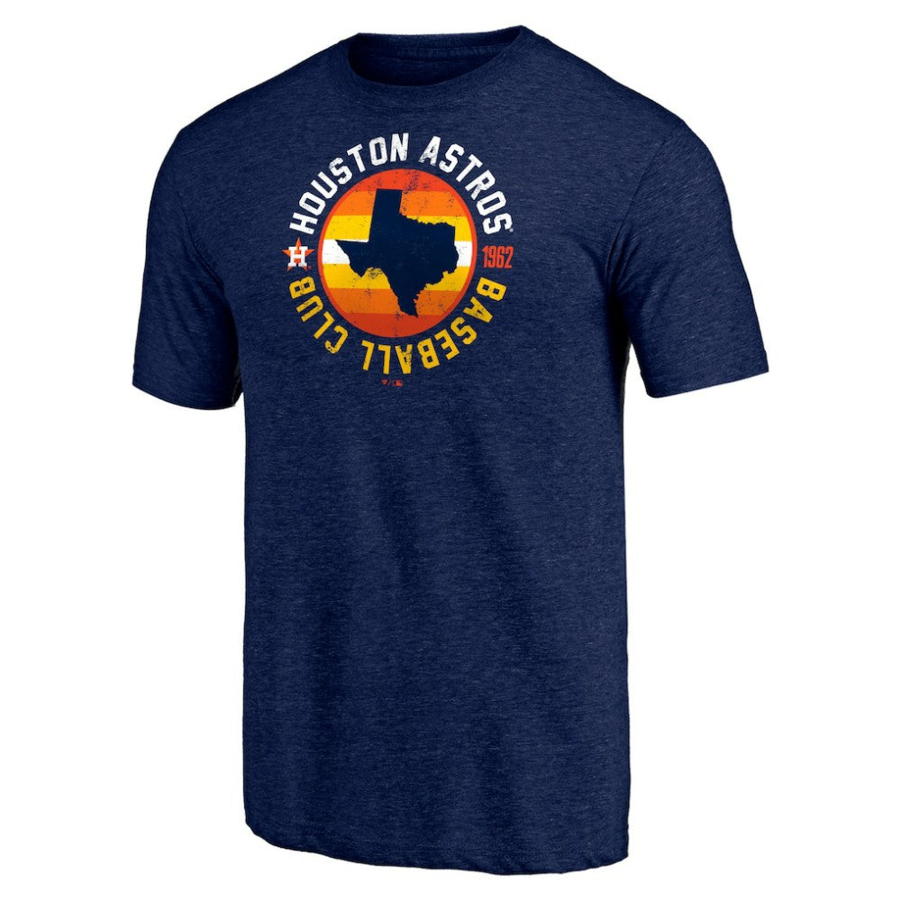 Houston Astros Hometown Collection Texas Seal Tri-Blend T-Shirt - Heather Navy