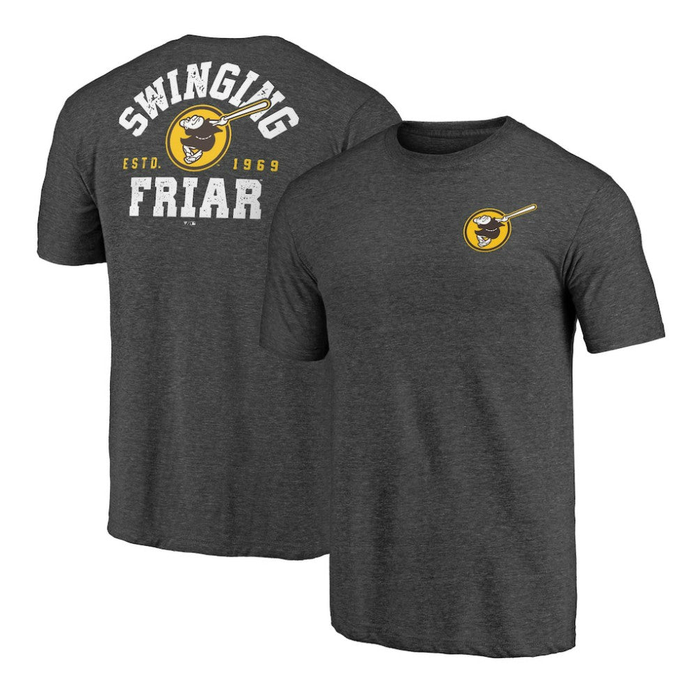 San Diego Padres Hometown Collection Swing Away Tri-Blend T-Shirt - Heather Charcoal