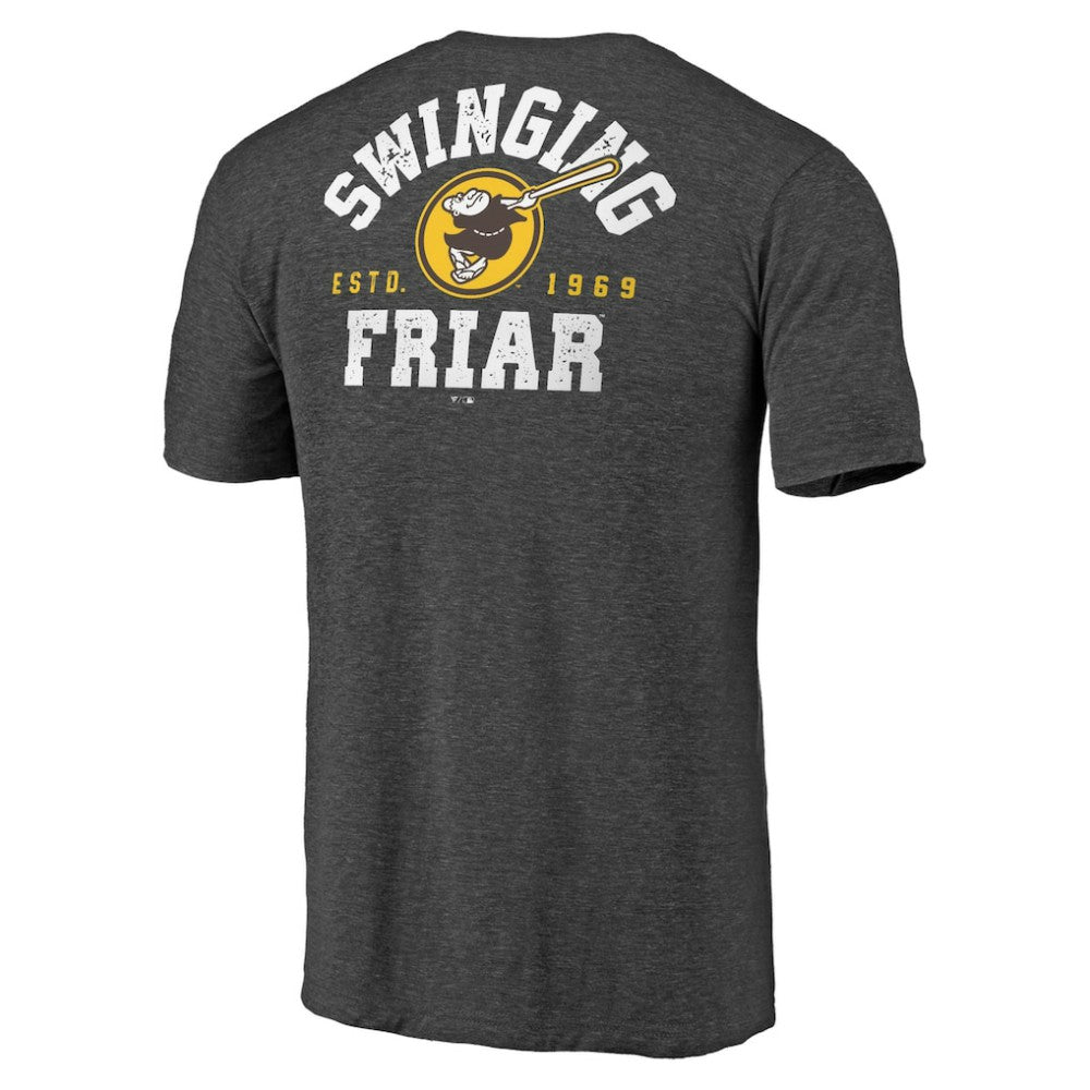 San Diego Padres Hometown Collection Swing Away Tri-Blend T-Shirt - Heather Charcoal