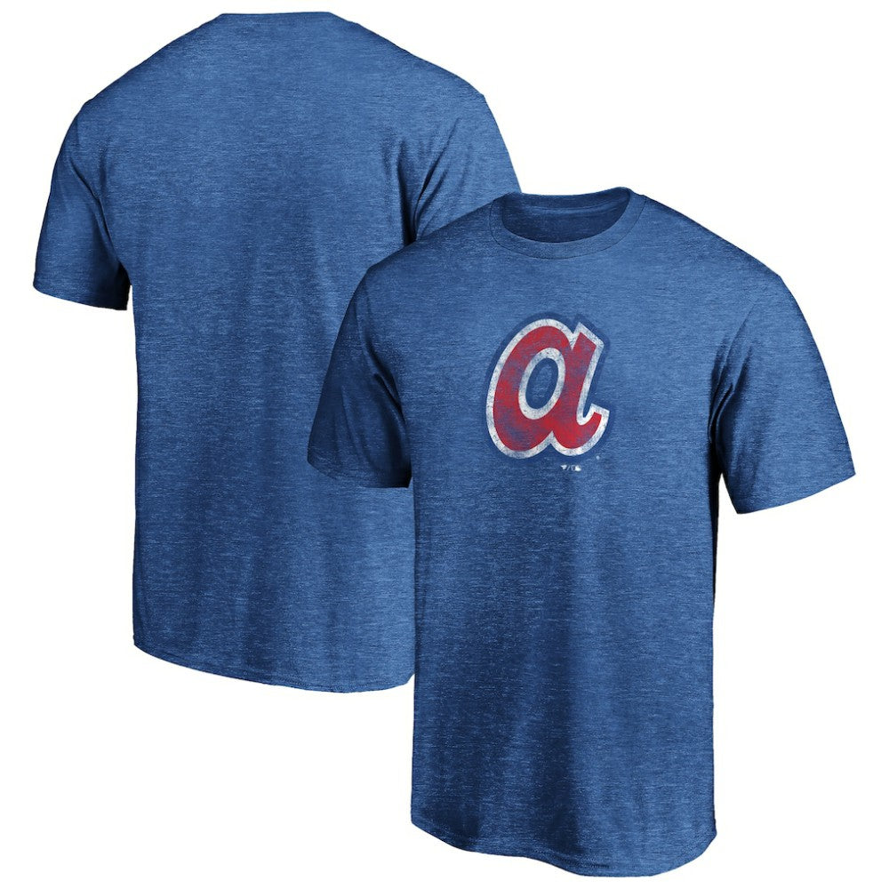 Atlanta Braves Cooperstown Collection Throwback Logo Tri-Blend T-Shirt - Heather Royal
