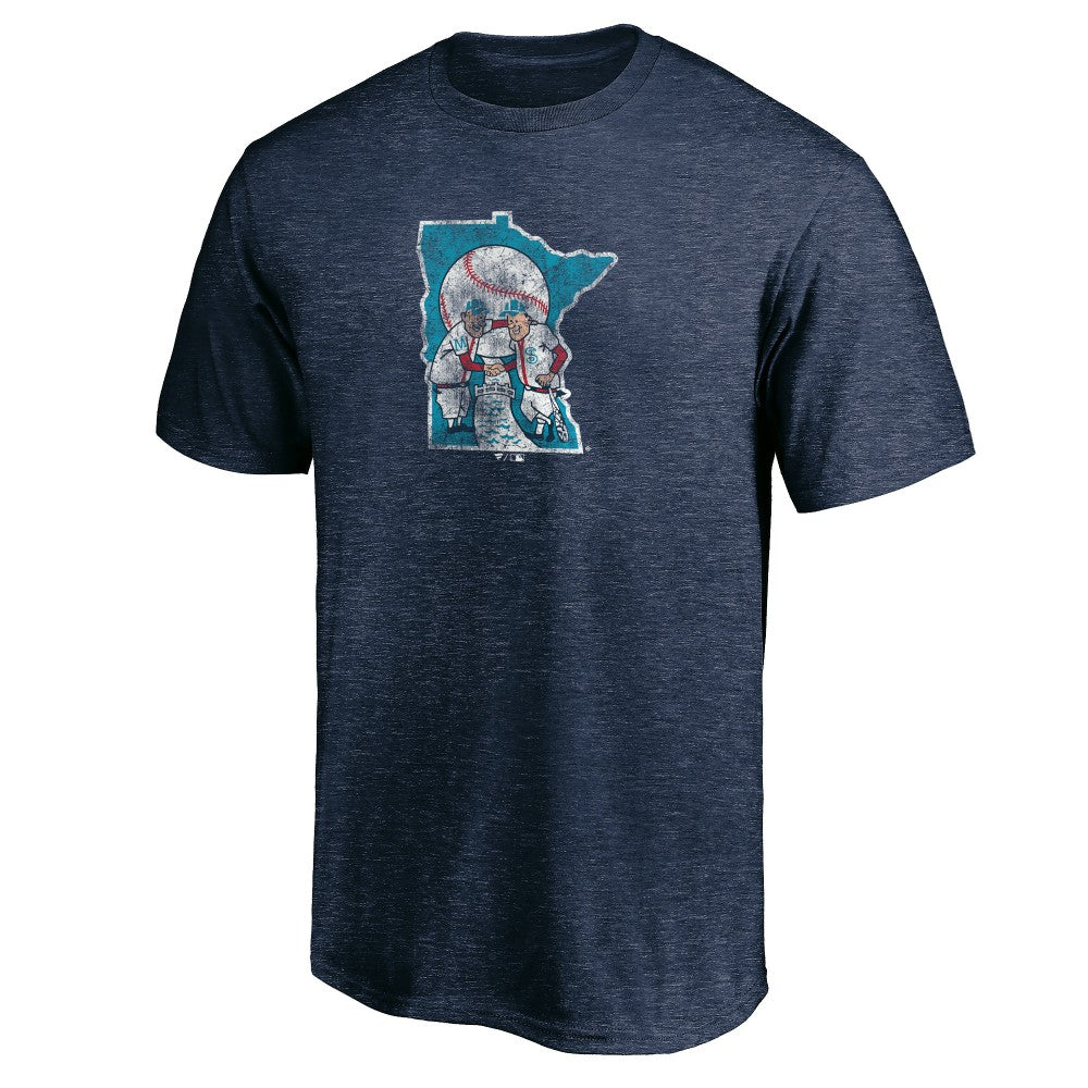 Minnesota Twins Cooperstown Collection Throwback Logo Tri-Blend T-Shirt - Heather Navy