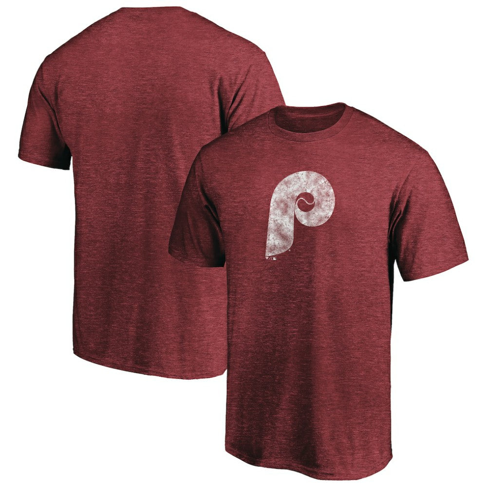 Philadelphia Phillies Cooperstown Collection Throwback Logo Tri-Blend T-Shirt - Burgundy