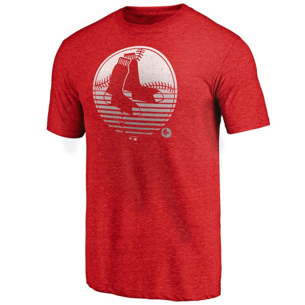 Boston Red Sox Cooperstown Collection Logo Tri-Blend T-Shirt - Heather Red