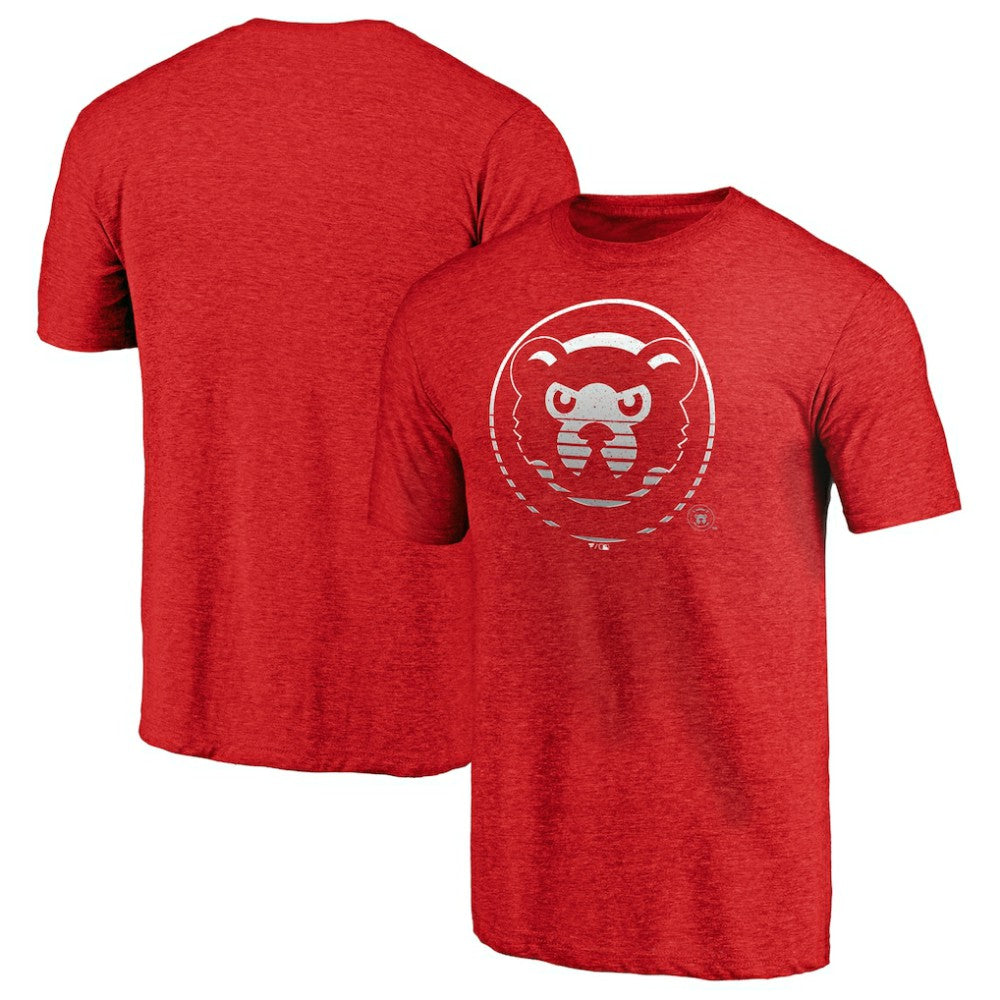 Chicago Cubs Cooperstown Collection Logo Tri-Blend T-Shirt - Heather Red