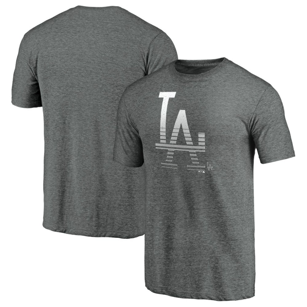 Los Angeles Dodgers Cooperstown Collection Logo Tri-Blend T-Shirt - Heather Gray