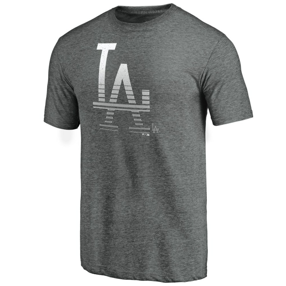 Los Angeles Dodgers Cooperstown Collection Logo Tri-Blend T-Shirt - Heather Gray