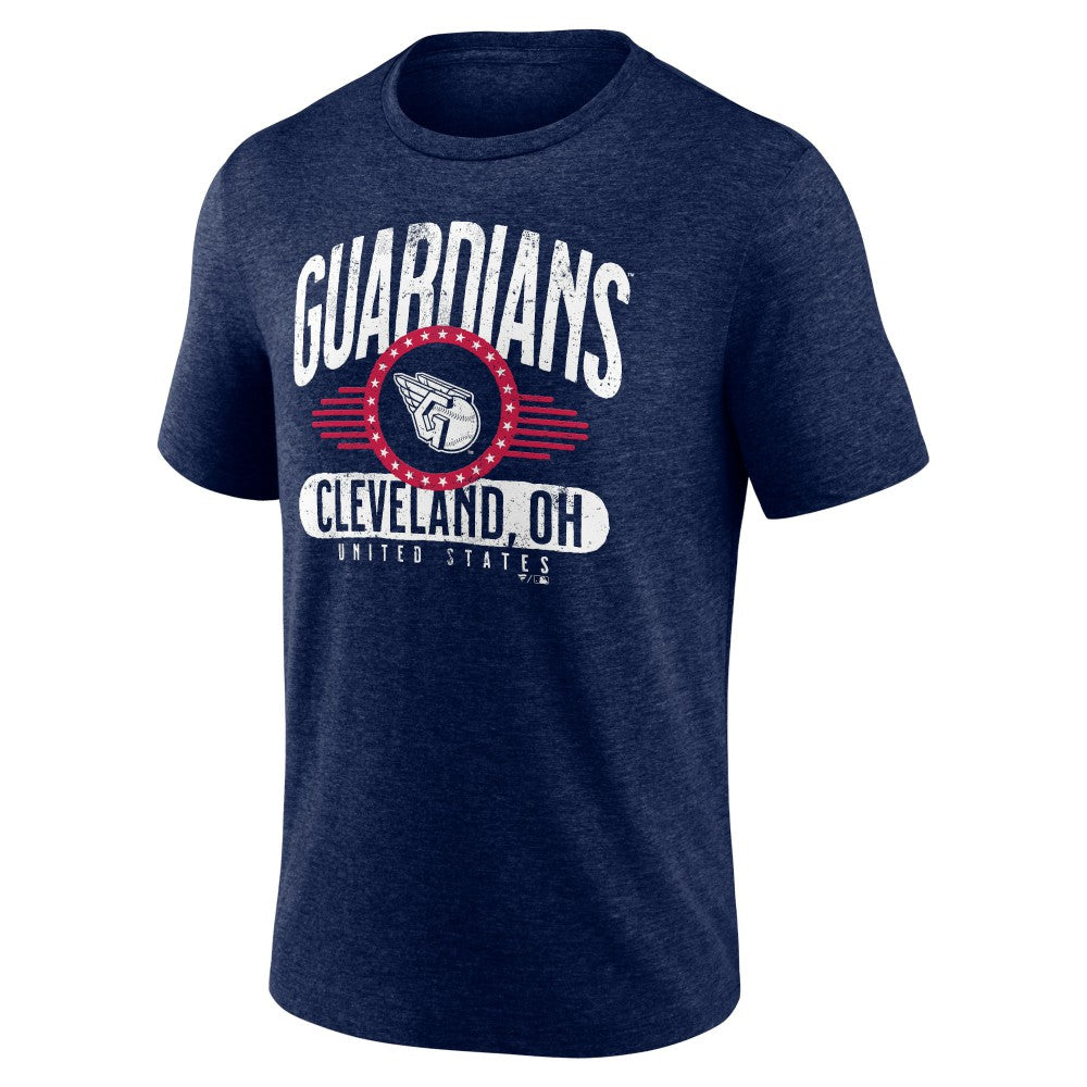 Cleveland Guardians Badge of Honor Tri-Blend T-Shirt - Heather Navy