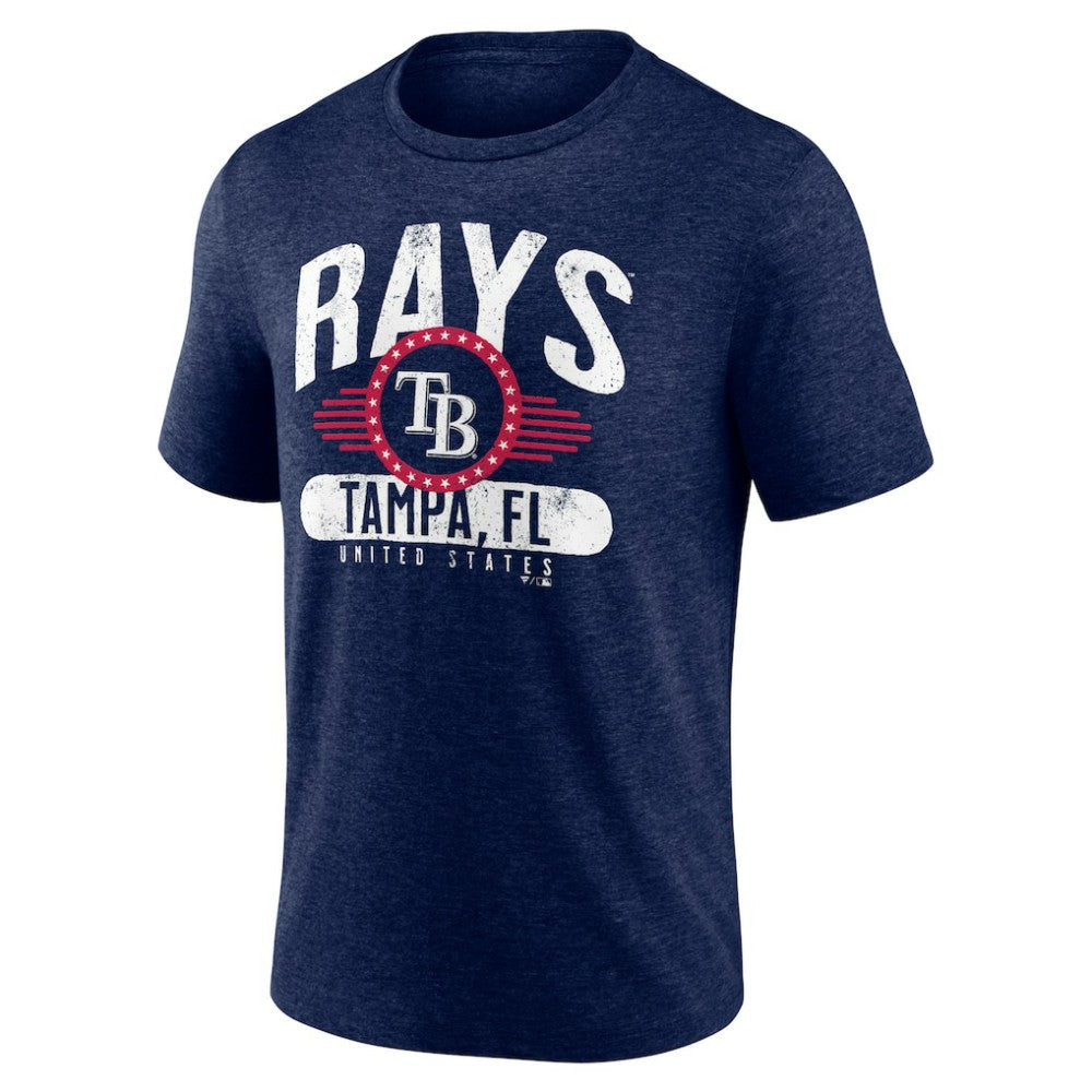 Tampa Bay Rays Badge of Honor Tri-Blend T-Shirt - Heather Navy