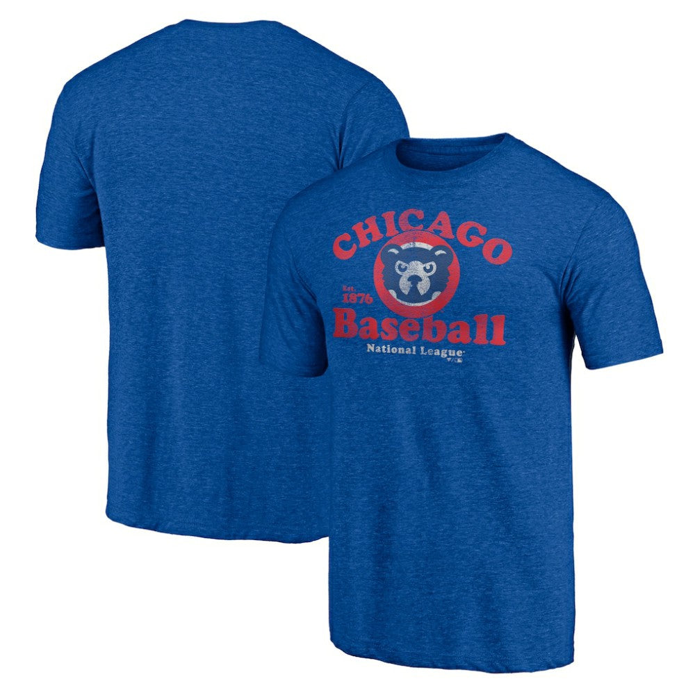 Chicago Cubs Cooperstown Collection Our Game Tri-Blend T-Shirt - Heather Royal