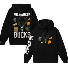 Milwaukee Bucks NBA x MARKET Unisex Claymation Pullover Hoodie - Black cheap
