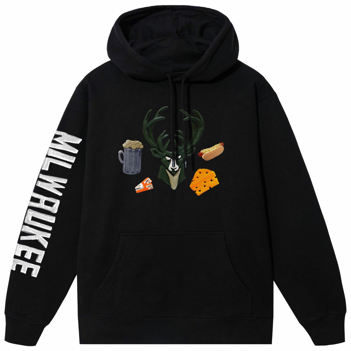 Milwaukee Bucks NBA x MARKET Unisex Claymation Pullover Hoodie - Black cheap
