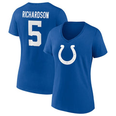NFL Indianapolis Colts Anthony Richardson  Women's Icon Name & Number V-Neck T-Shirt