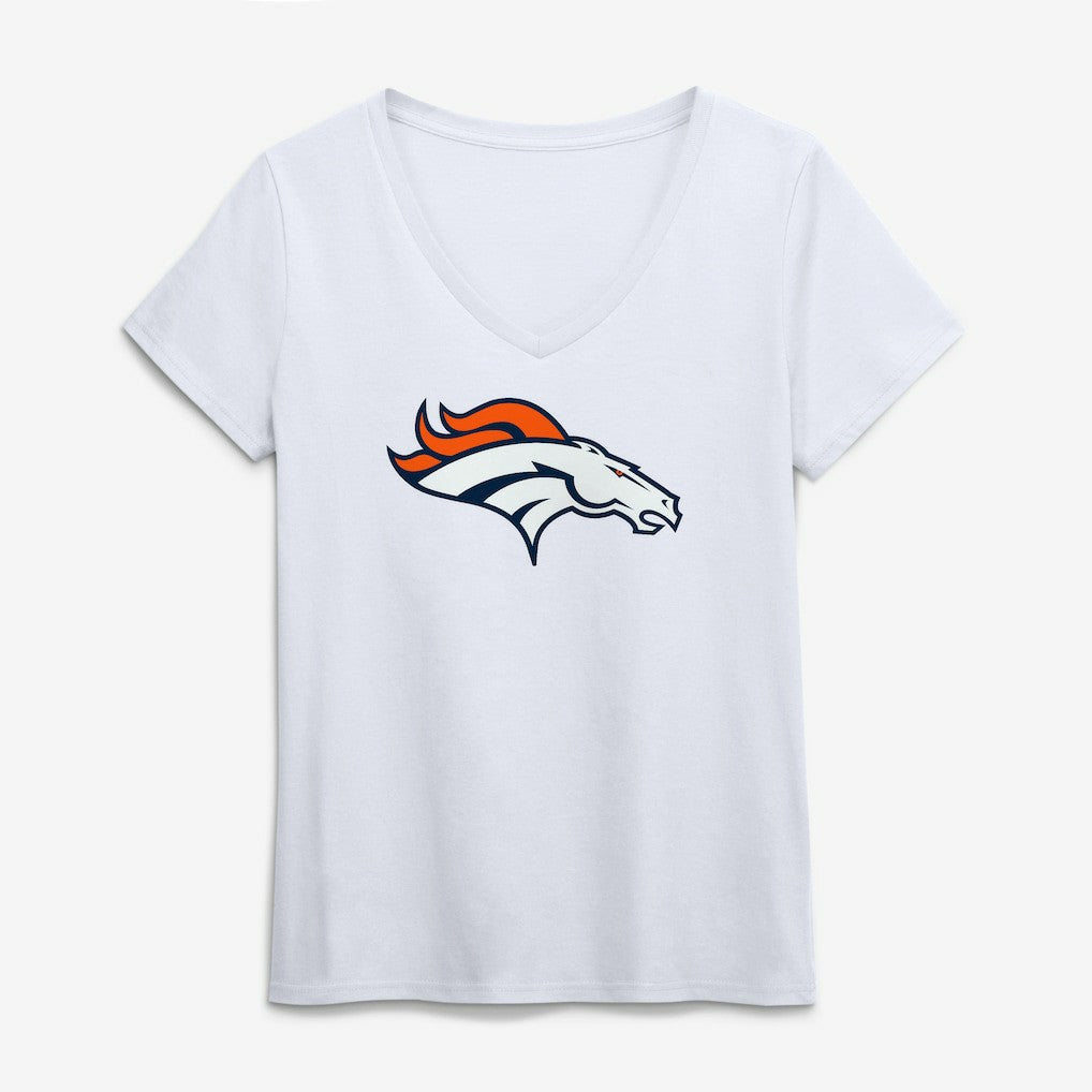 NFL Denver Broncos Logo Athletic Women's Primary Logo V-Neck T-Shirt