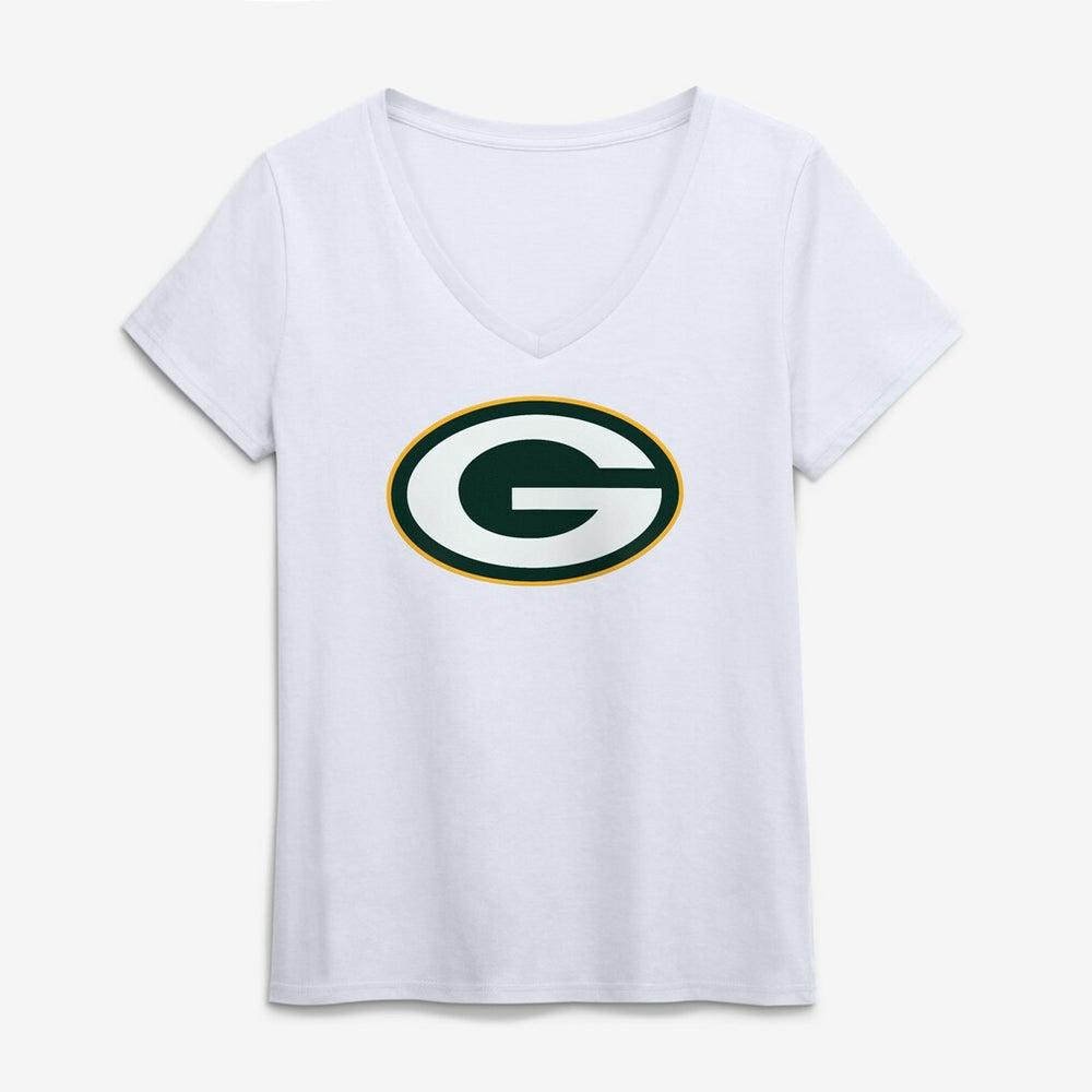 NFL Green Bay Packers Logo Athletic Women's Primary Logo V-Neck T-Shirt