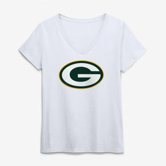 NFL Green Bay Packers Logo Athletic Women's Primary Logo V-Neck T-Shirt