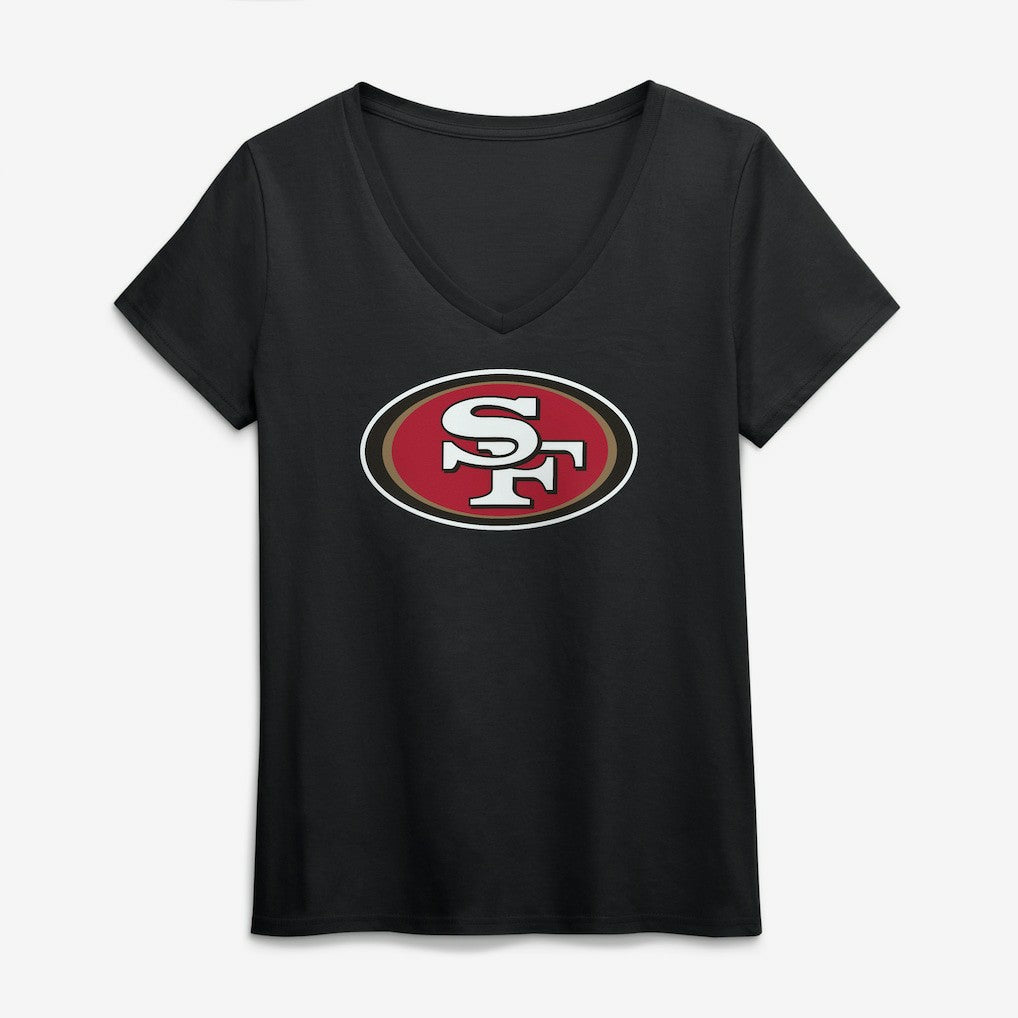 NFL San Francisco 49ers Logo Athletic Women's Primary Logo V-Neck T-Shirt