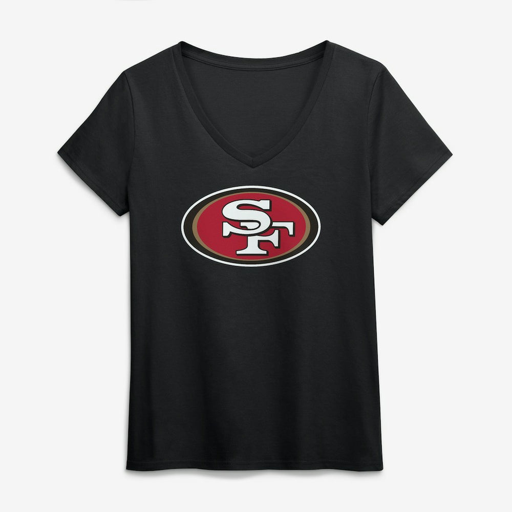 NFL San Francisco 49ers Logo Athletic Women's Primary Logo V-Neck T-Shirt