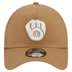 Milwaukee Brewers A-Frame 9FORTY Adjustable Hat - Khaki | New Era