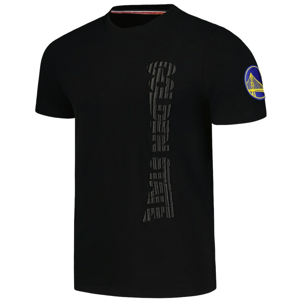 Golden State Warriors FISLL 3D Puff Print Sliced Logo T-Shirt sale - Black discount