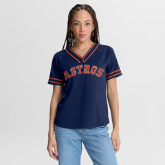 Houston Astros Women's Diva Race Ahead Raglan V-Neck T-Shirt - Navy