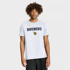Milwaukee Brewers Bold Team Name T-Shirt - White | Nike