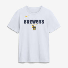 Milwaukee Brewers Bold Team Name T-Shirt - White | Nike